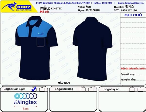 Áo thun đồng phục Công Ty Kingtex