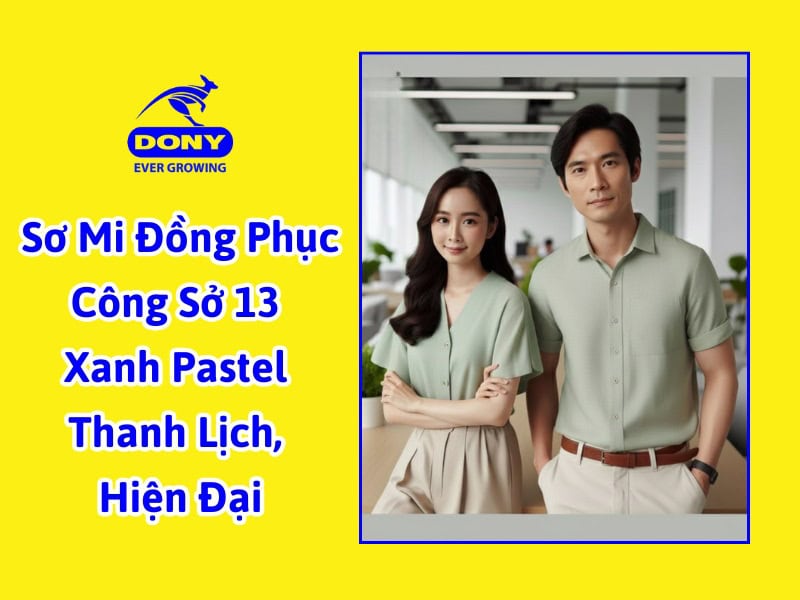 sơ mi đồng phục công sở xanh pastel