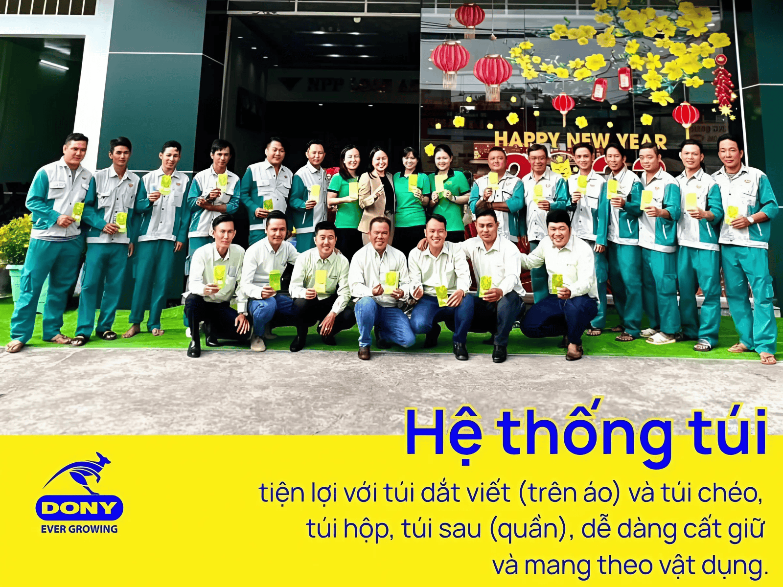 Cổ và tay áo đồng phục bảo hộ lao động Công Ty Loan Anh Food.