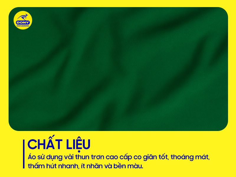 Vải thun trơn cao cấp co giãn tốt và thoáng mát, ít nhăn.