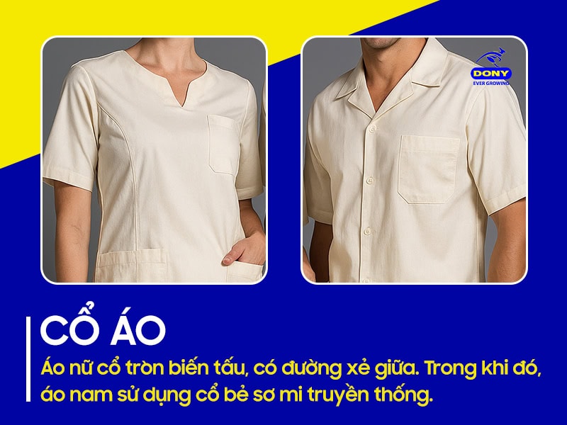 Cổ áo thoải mái nhưng vẫn giữ nét lịch sự - chuyên nghiệp.