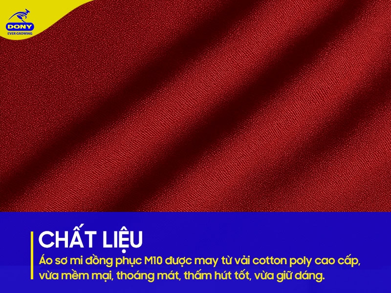 Chất liệu vải cotton poly cao cấp, mềm mại thoáng mát.