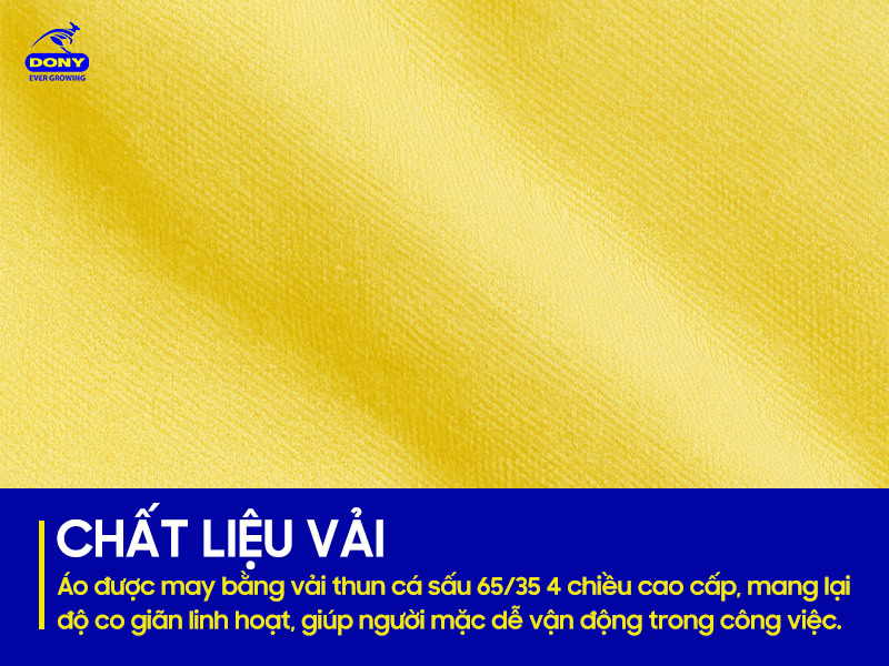 May từ vải thun cá sấu 65/35 4 chiều cao cấp.
