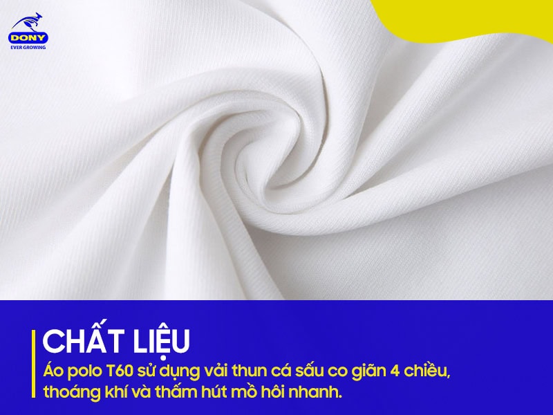 Sử dụng vải thun cá sấu co giãn, thoáng khí.