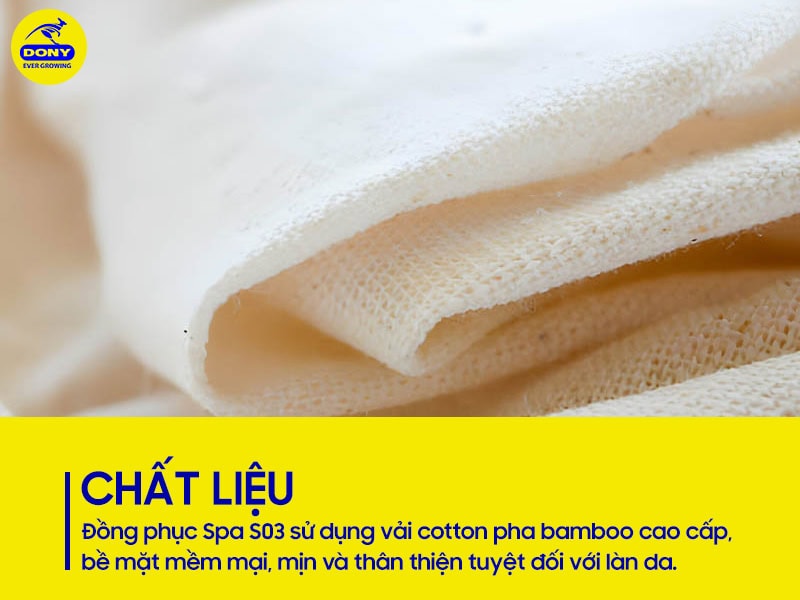 Chất liệu vải cotton pha bamboo mềm mại và mịn màng.