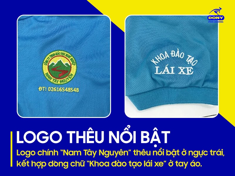 Logo thêu sắc nét, nổi bật thương hiệu.
