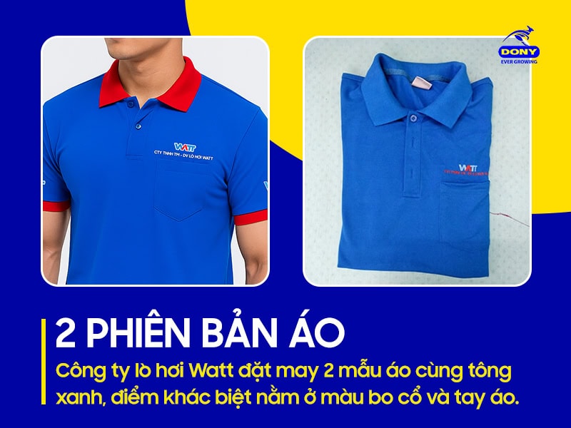 Có 2 phiên bản áo, khác nhau ở bo cổ và tay áo.