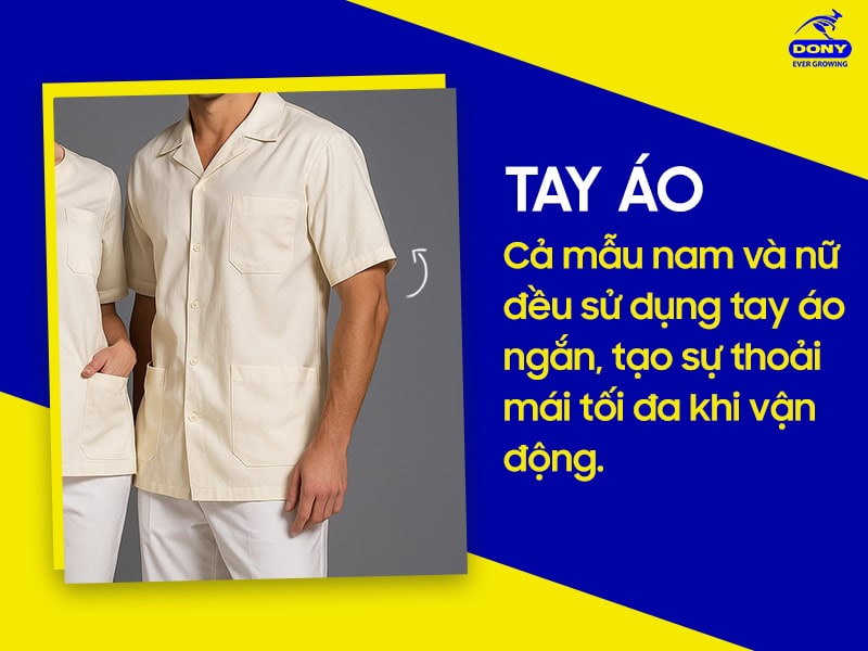 Tay áo ngắn thoải mái khi vận động.