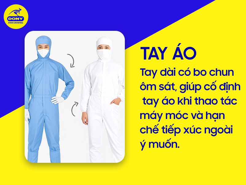 Tay dài bo chun giúp người mang dễ thao tác.