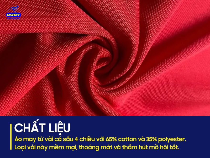 Vải cá sấu 4 chiều thoáng mát, giữ form tốt.