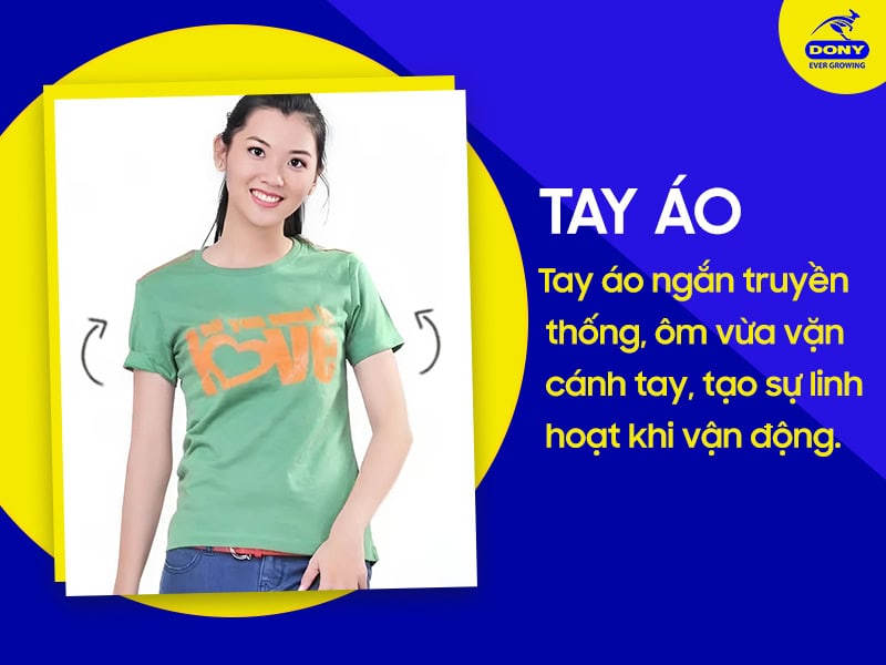 Tay áo ngắn truyền thống, ôm vừa vặn.