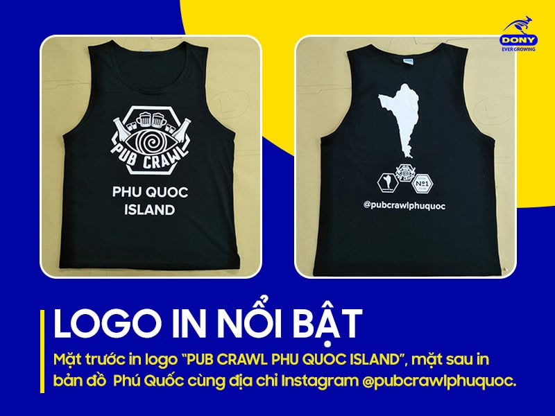 Logo in trước sau độc đáo, ghi dấu ấn thương hiệu.