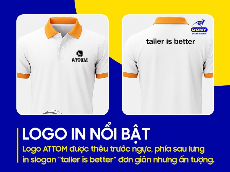 Thiết kế áo đơn giản, logo nhận diện đầy đủ.