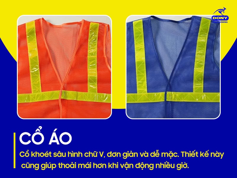 Cổ áo chữ V, đơn giản và tiện dụng.