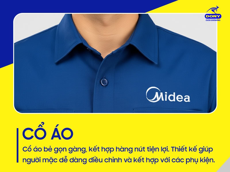 Cổ bẻ gọn gàng, dễ điều chỉnh.