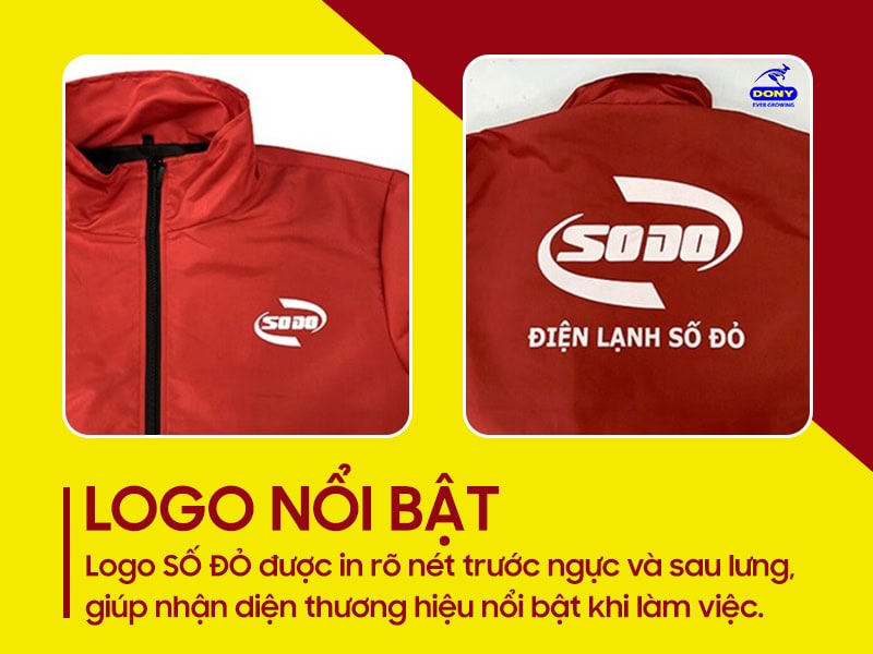 Logo được in rõ nét trước ngực và sau lưng.