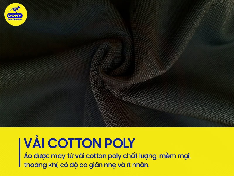 Chất liệu cotton poly chất lượng, mềm mại và thoáng khí.