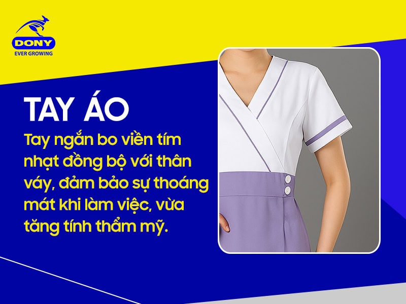 Tay áo ngắn thoáng mát, đồng bộ thân áo.