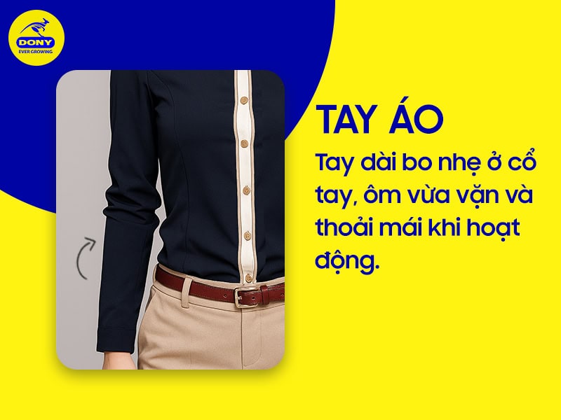 Tay áo dài bo nhẹ ở cổ tay, form ôm vừa vặn.
