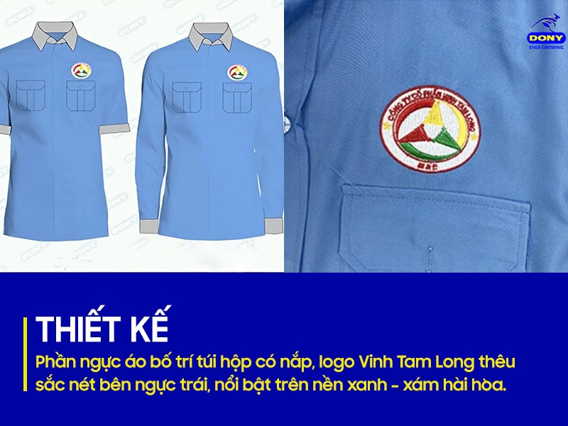 Áo có túi hộp tiện dụng và logo nổi bật.