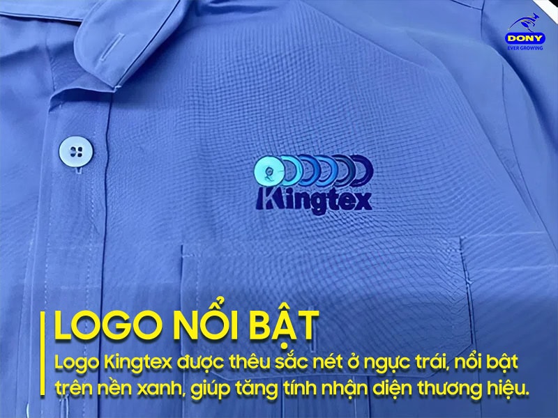 Logo Kingtex được thêu nổi bật trên ngực trái.
