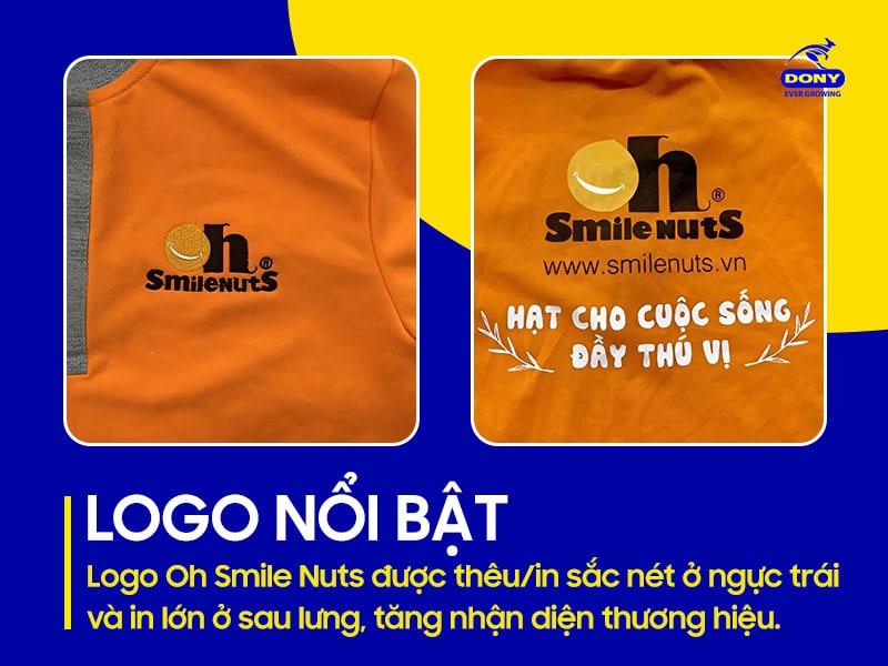 Logo in/thêu sắc nét ở ngực trái và sau lưng.
