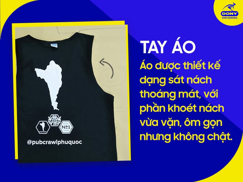 Tay áo sát nách thoáng mát, form tay vừa vặn.