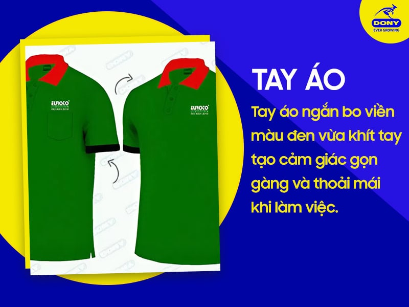 Tay áo ngắn bo nhẹ, hỗ trợ vận động linh hoạt.