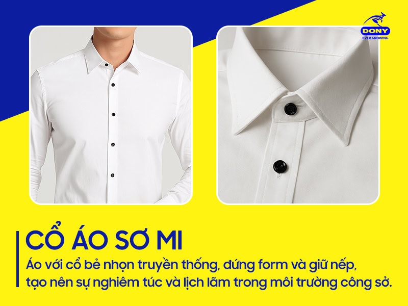 Cổ áo sơ mi truyền thống.