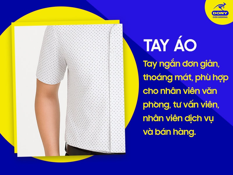 Tay áo ngắn, thoáng mát.