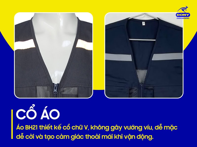 Cổ áo chữ V không gây vướng víu, dễ mang.