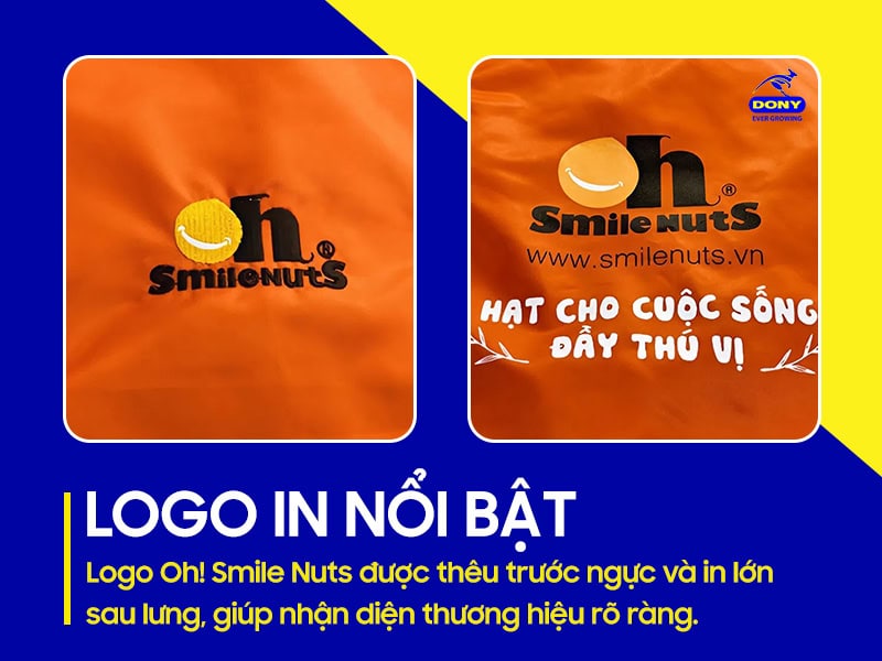  Logo được thêu trước ngực và in lớn sau lưng.
