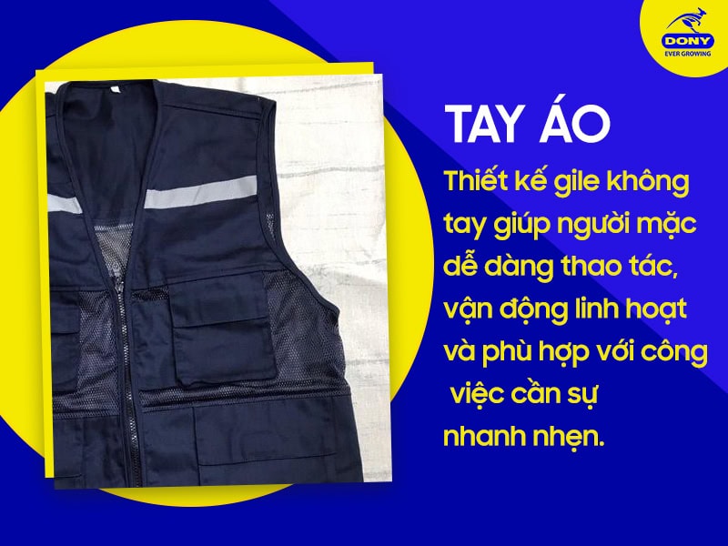 Áo gile không tay giúp người mang dễ thao tác.