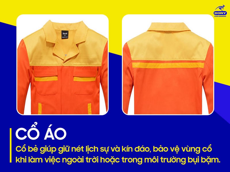 Cổ bẻ lịch sự, bảo vệ vùng cổ khi làm việc.