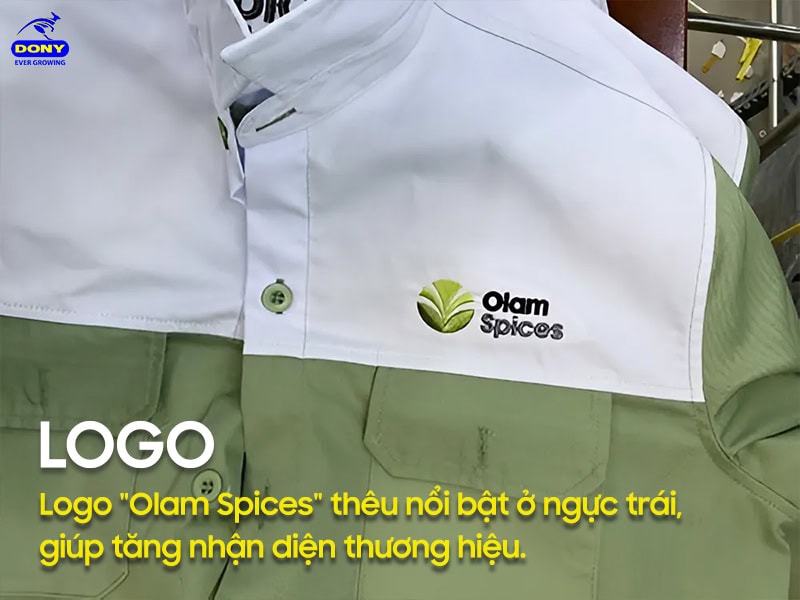 Logo thêu sắc nét, nhận diện rõ.