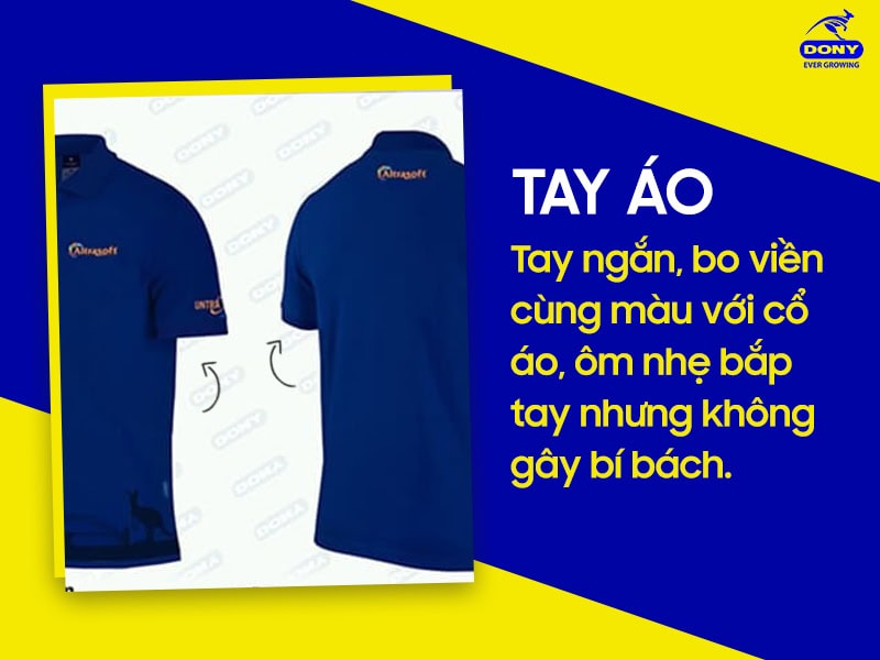 Tay ngắn, bo viền cùng màu, ôm nhẹ, thoải mái vận động.