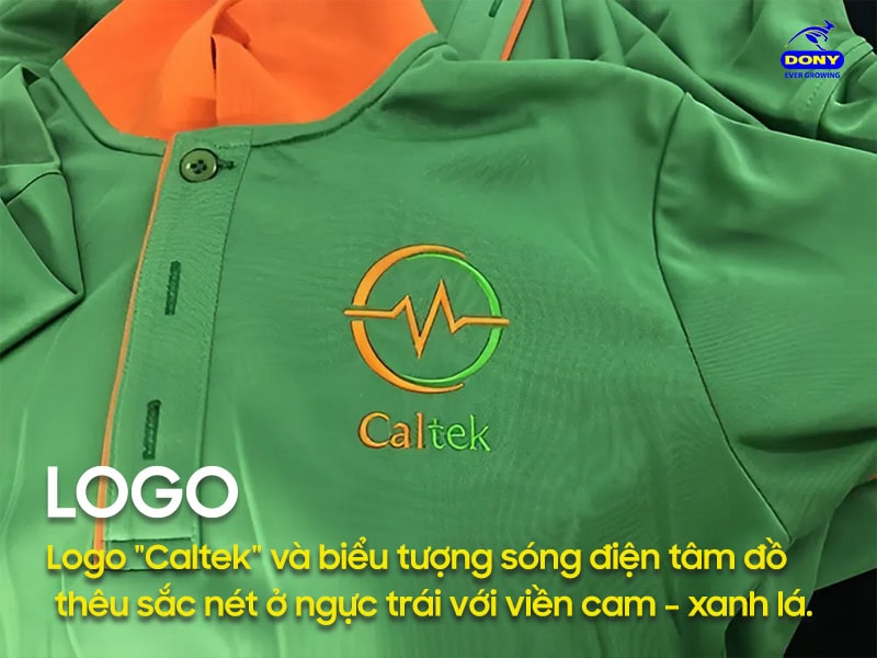  Logo Caltek thêu sắc nét, tăng nhận diện thương hiệu.