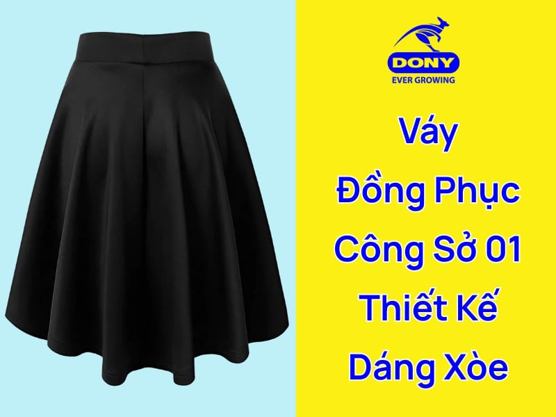 váy đồng phục công sở dáng xòe