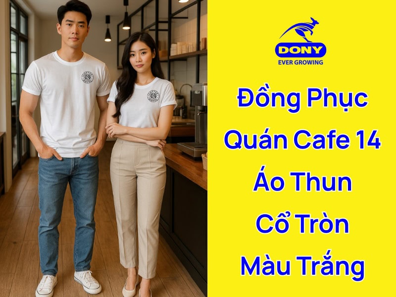 đồng phục cafe mẫu 14 áo thun cổ tròn