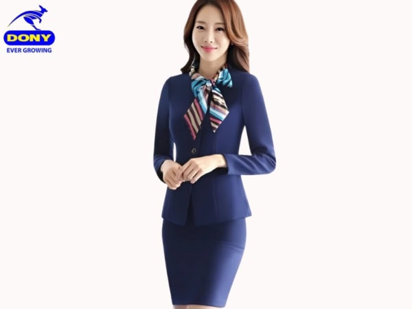 Đồng Phục Lễ Tân Vest Phối Chân Váy Bút Chì Thanh Lịch