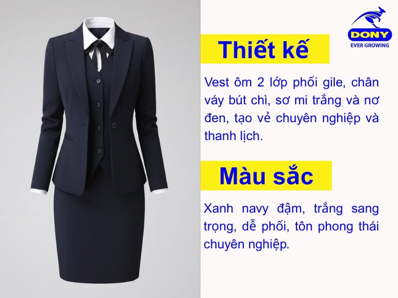 thiet ke va mau sac dong phuc le tan xanh navy