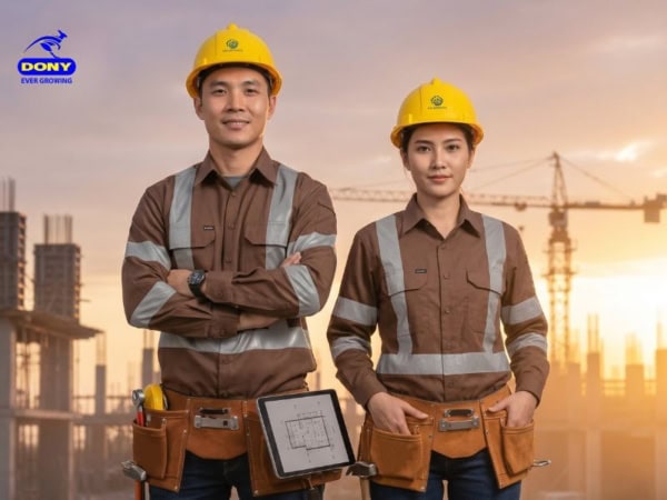 Áo phẩn quang tay dài màu nâu đẹp