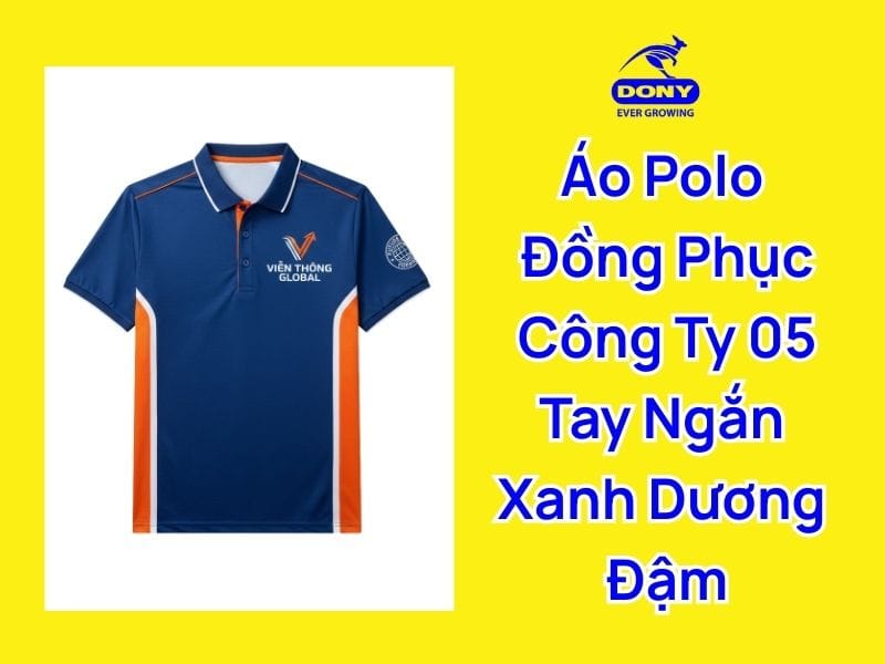 áo polo đồng phục tay ngắn xanh dương đậm