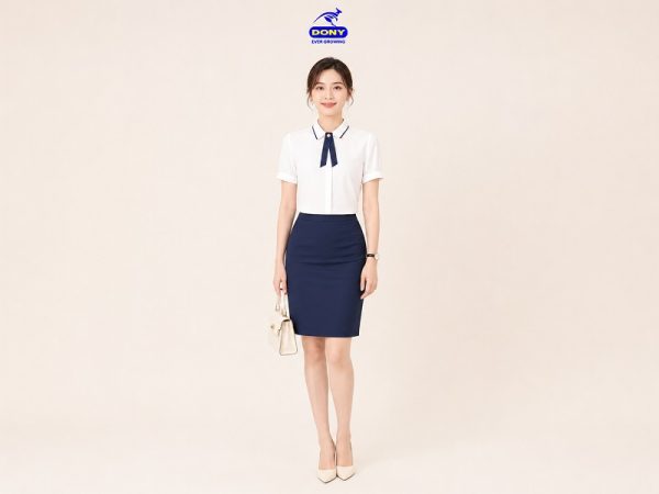 Áo Sơ Mi Đồng Phục Công Sở Màu Trắng Tay Ngắn - Mẫu 01