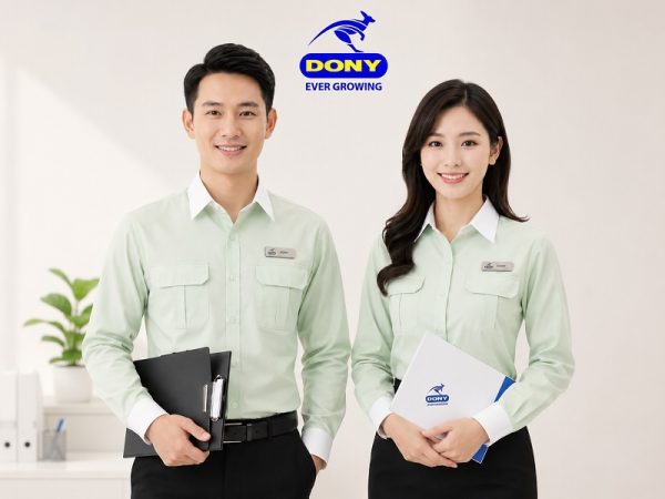 Áo Sơ Mi Đồng Phục Tay Dài Màu Xanh Bạc Hà Phối Túi (Mẫu 07)