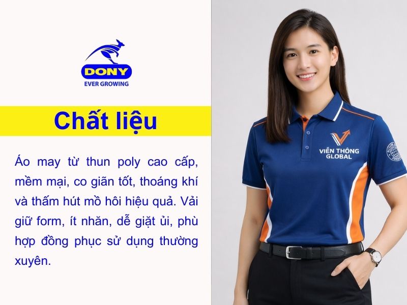 chat lieu ao polo tay ngan xanh duong