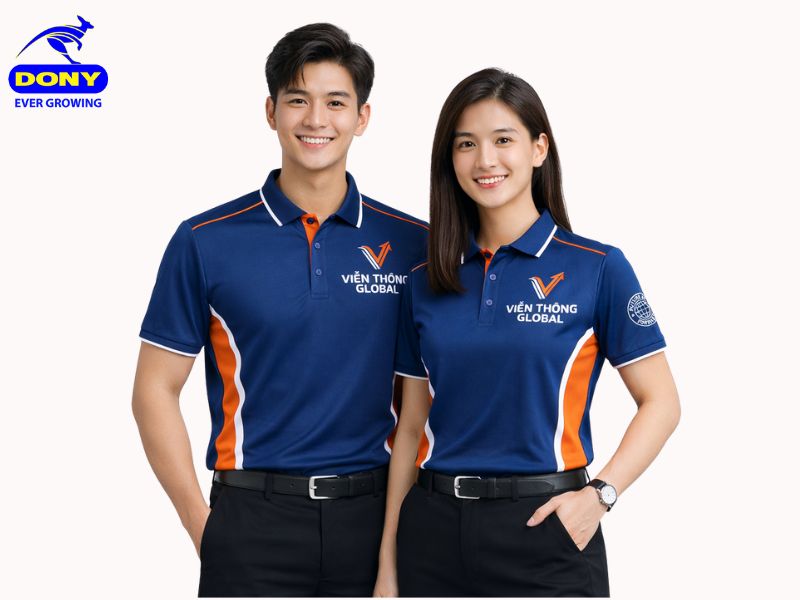 Áo Polo Đồng Phục Công Ty Tay Ngắn Xanh Dương Đậm - Mẫu 05