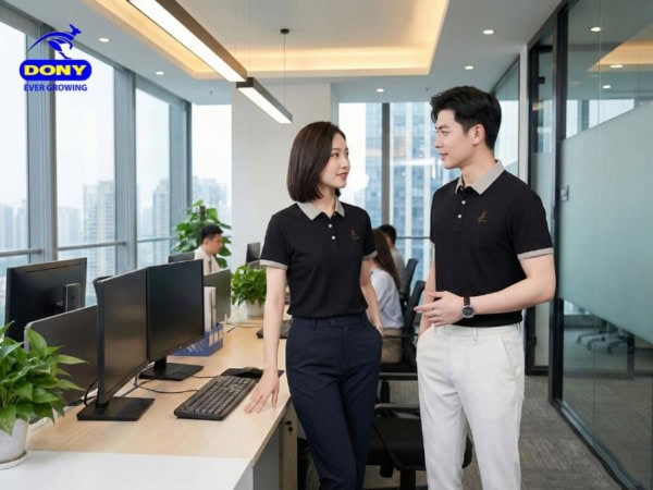 Mẫu polo đen đồng phục công ty đẹp