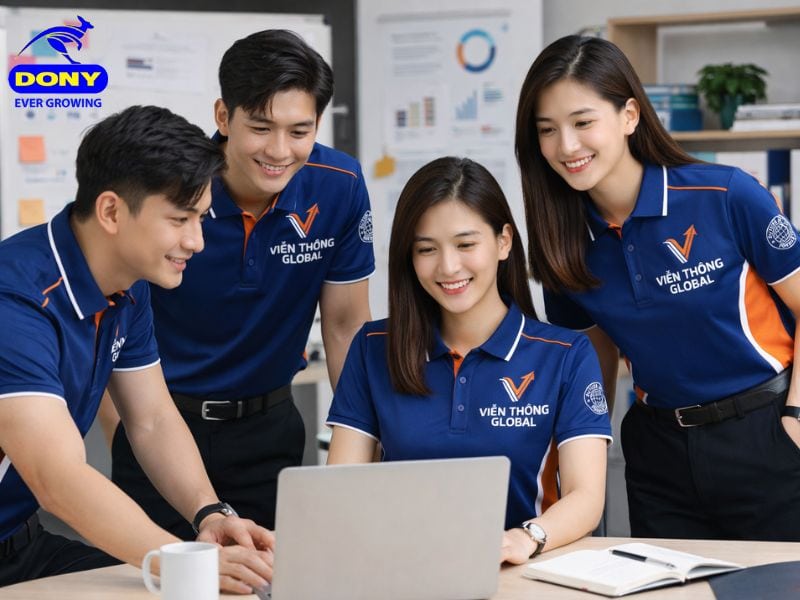 thiet ke ao polo tay ngan xanh duong dam