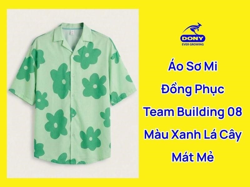 Mẫu áo sơ mi đồng phục Teambuilding màu xanh lá cây